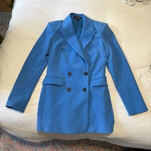 Express Blue Double-Breasted Blazer